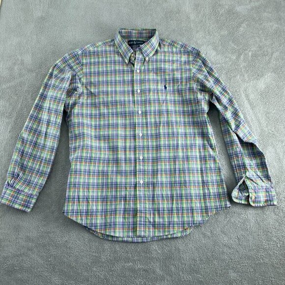 Ralph Lauren Mens Custom Fit Plaid Button-Down Shirt Size L Multicolor 5145 - Picture 1 of 8